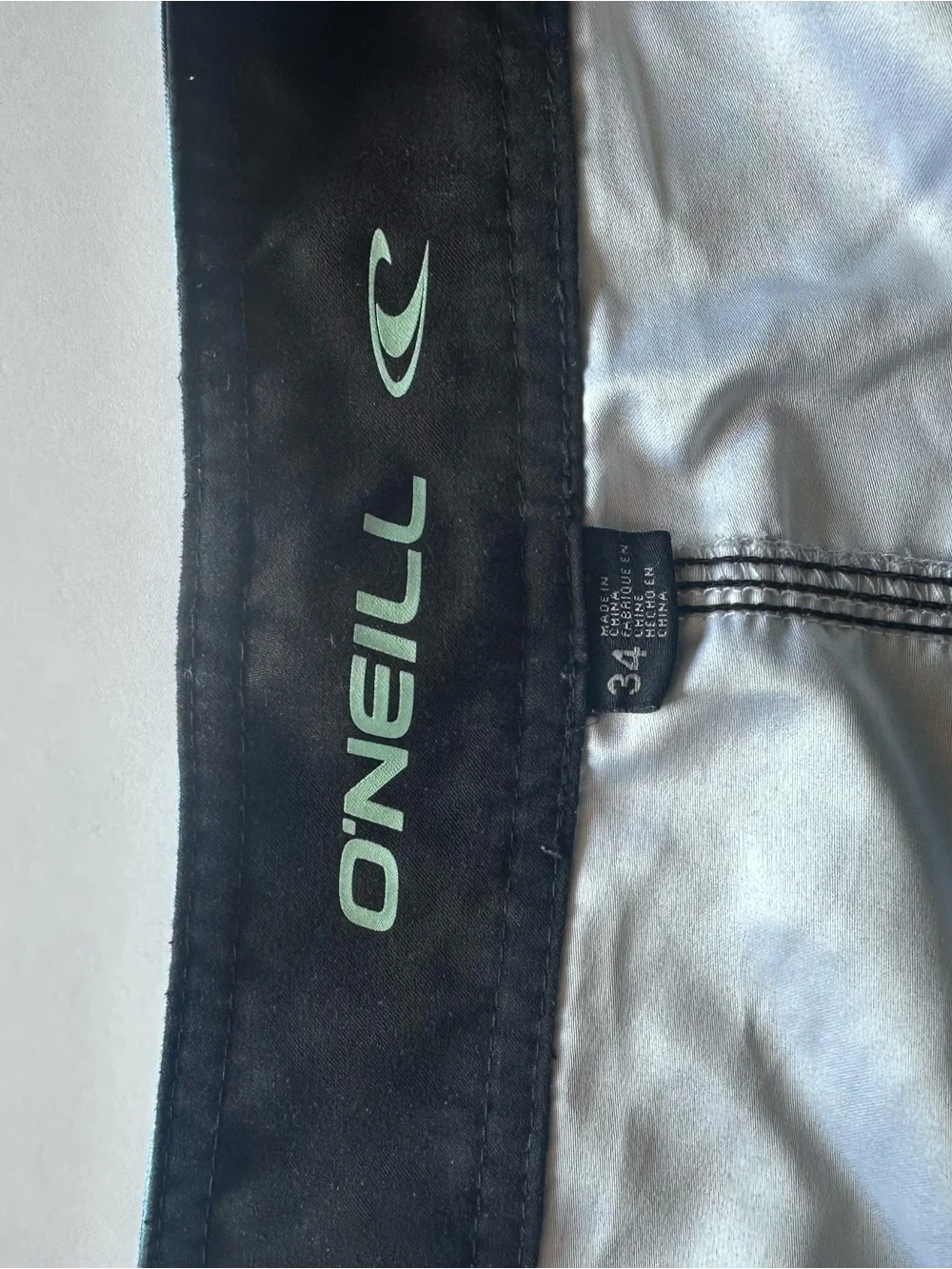 O'Neill Black and Teal Stripe Men’s Board Shorts